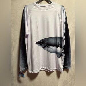 Great White Shark Print Long Sleeve UV 50 Tee